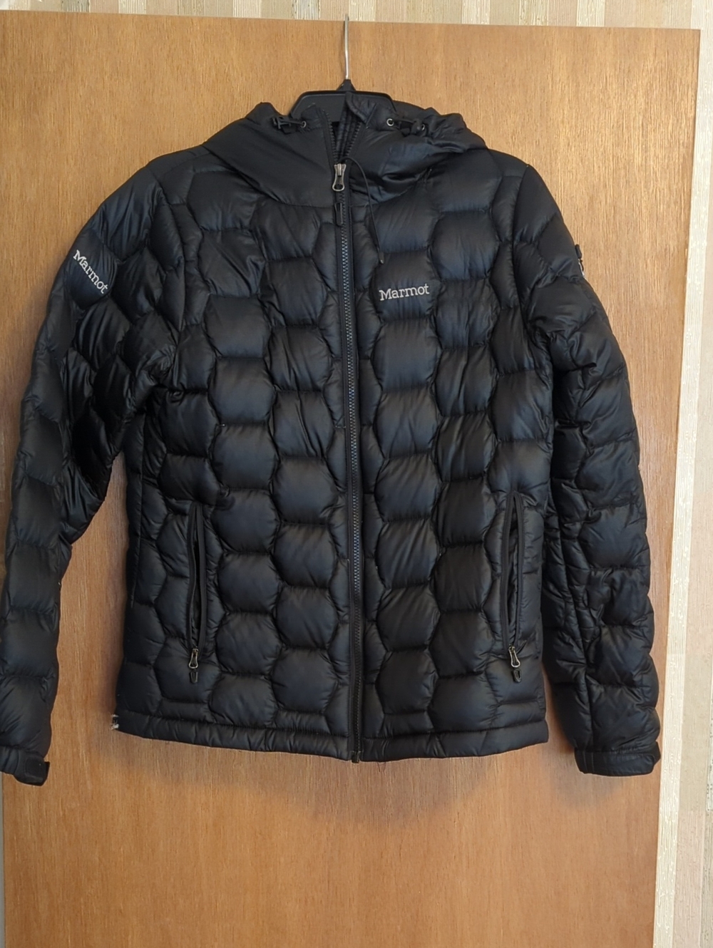 Marmot Men's Black Quilted Hooded Puffer Jacket